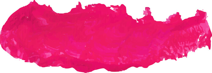 Pink brush stroke watercolor illustration on transparent background.