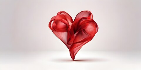 red heart on white background