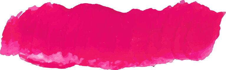 Pink brush stroke watercolor illustration on transparent background.