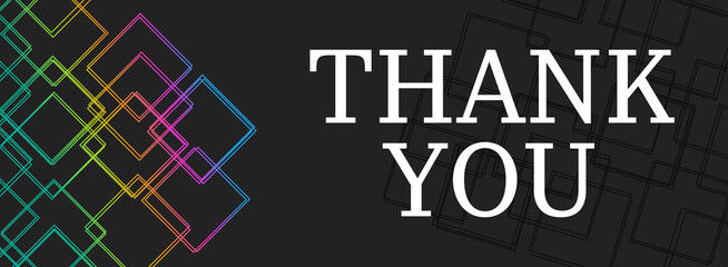Thank You Colorful Lines Squares Left Text Horizontal 