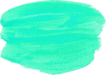 Mint  brush stroke watercolor illustration on transparent background.