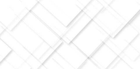 Modern Abstract white background design with layers of textured white transparent material in triangle and squares shapes. White color technology concept geometric line vector background.	
