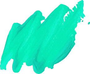Mint  brush stroke watercolor illustration on transparent background.