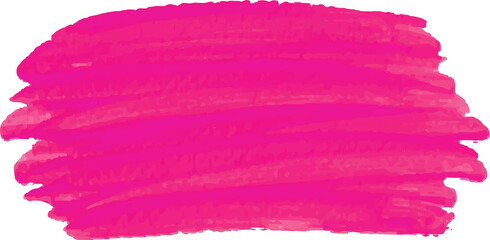 Pink brush stroke watercolor illustration on transparent background.