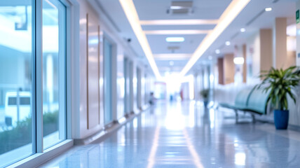 Hall or corridor in a modern hospital