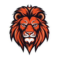 Lion head mascot, face for logo, emblem, badges, labels template t-shirt design. Vector pop art