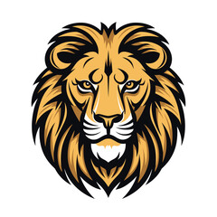 Vector lion head mascot, face for logo, emblem, badges, labels template t-shirt design element
