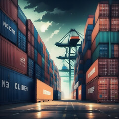 Container port, AI-generatet