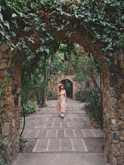 Girl in the forest cafe