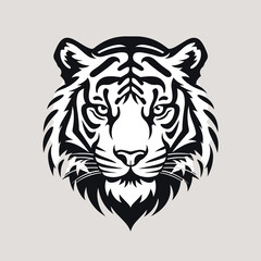 Vector tiger head mascot, face for logo, emblem, badges, labels template t-shirt design element