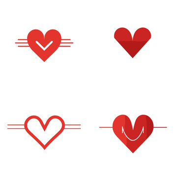 Heart Health Heart Icon and EKG Line .simple isolated line styled vector illustration