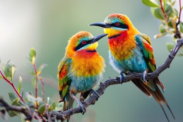 Fototapeta premium Beautiful two bird. Generative AI