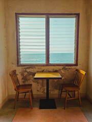 Dining table near the window
