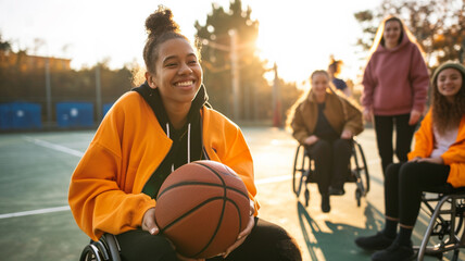 Basketball player in wheelchair