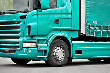 Driver of a modern european truck bright tones close-up