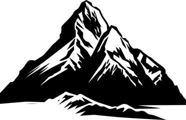 Mountain Forest Tree Landscape Silhouette Vector. AI generated illustration.