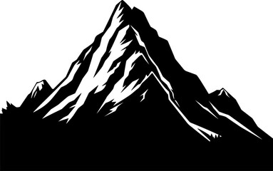 Mountain Forest Tree Landscape Silhouette Vector. AI generated illustration.