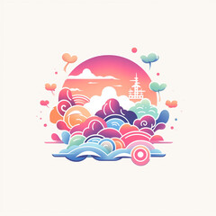 Colorful cute logo