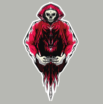 make evil skull man playing stick game playstation