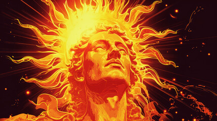 Helios sun god illustration