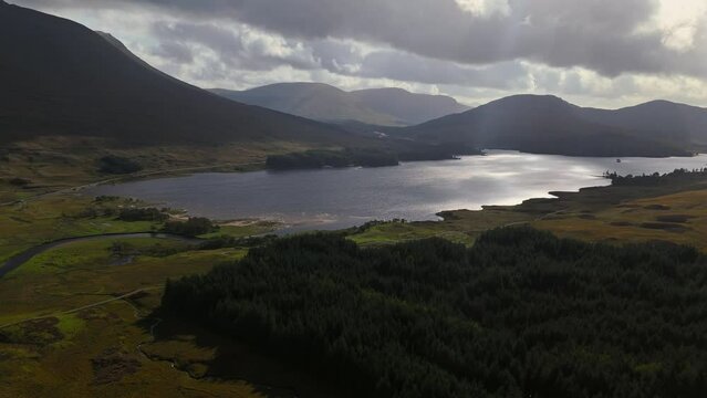 Loch Tulla Highlands Scotland Aerial view