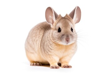 chinchilla on an isolated white background.