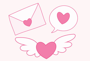 Valentine day decoration items vector art. cute and romantic love vector designs