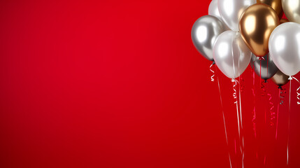 Celebration background with balloon decoration with copy space
