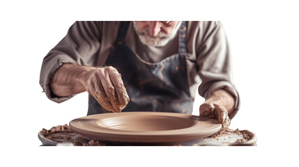 Pottery artist in studio Transparent background.png