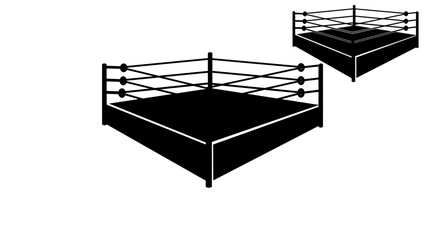 wrestling ring, black isolated silhouette