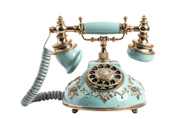 Beautiful French Vintage Telephone on a transparent background