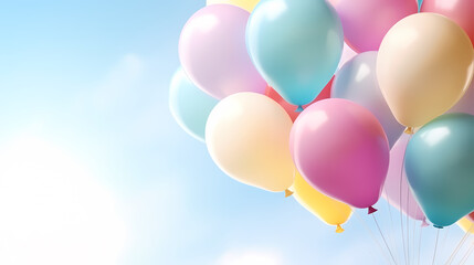 Fototapeta na wymiar Colorful balloon decoration for birthday celebration