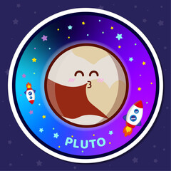 Sticker planeta Pluton adorable © LauraVasi