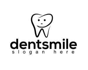 abstract image of teeth with smile logo design template