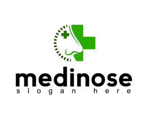 nose with medical plus logo design template