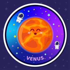 Sticker planeta Venus adorable © LauraVasi