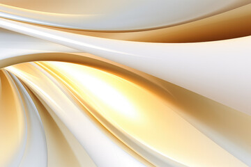Fototapeta premium Abstract futuristic white and gold wavy background