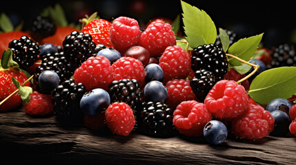 Assorted wild fresh summer berries