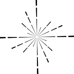 Sunburst style isolated illustration on transparent background.