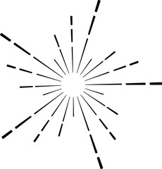 Sunburst style isolated illustration on transparent background.