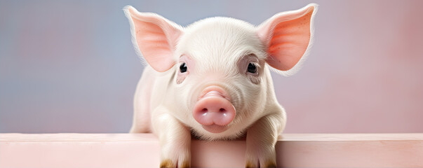Little pig on white or isolated background.