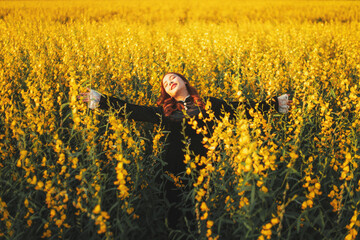 Fototapeta premium person in the field