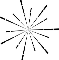 Sunburst style isolated illustration on transparent background.