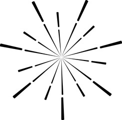 Sunburst style isolated illustration on transparent background.