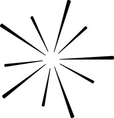 Sunburst style isolated illustration on transparent background.