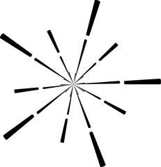 Sunburst style isolated illustration on transparent background.