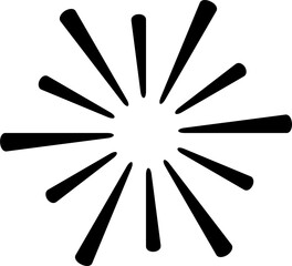 Sunburst style isolated illustration on transparent background.