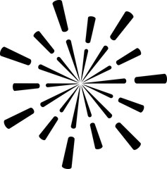 Sunburst style isolated illustration on transparent background.