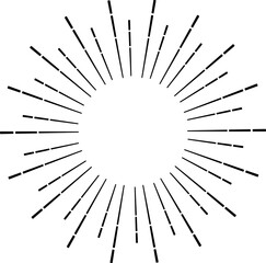 Obraz premium Sunburst style isolated illustration on transparent background.