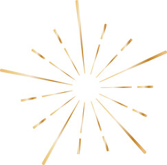 Golden sunburst style isolated illustration on transparent background.